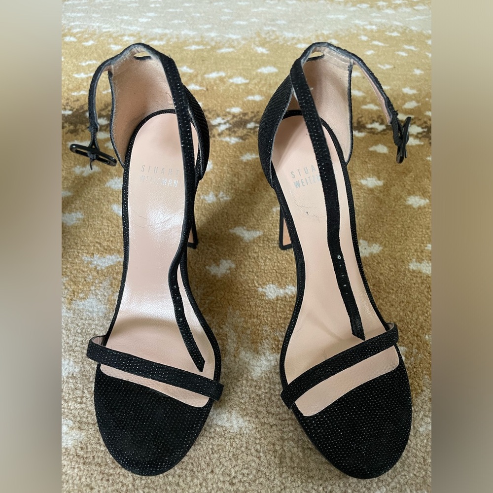 Stuart Weitzman black nudist heel 100 size 6.5
